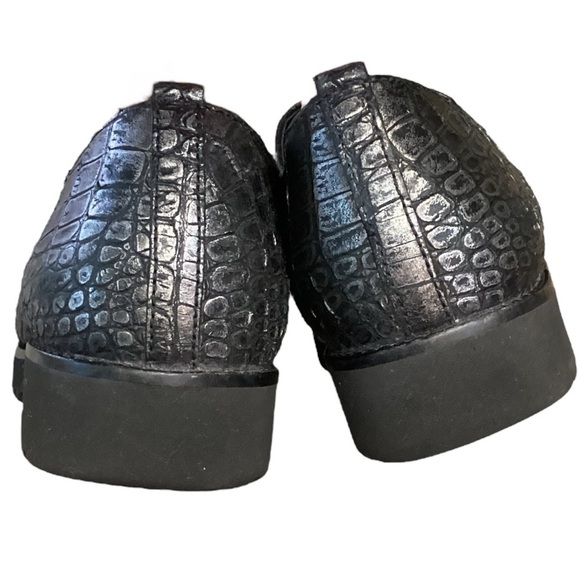 GABOR Men’s Pewter Metallic Leather Lace Up Crocodile Oxford, Size 6 - Picture 9 of 11